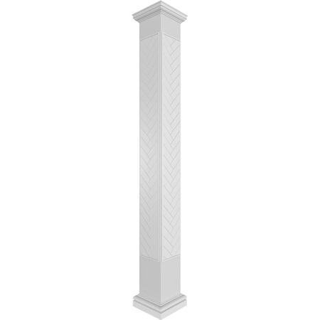 Ekena Millwork Craftsman Classic Square Non-Tapered Herringbone Modern Fretwork Column CC0810ENHBDTUTU
